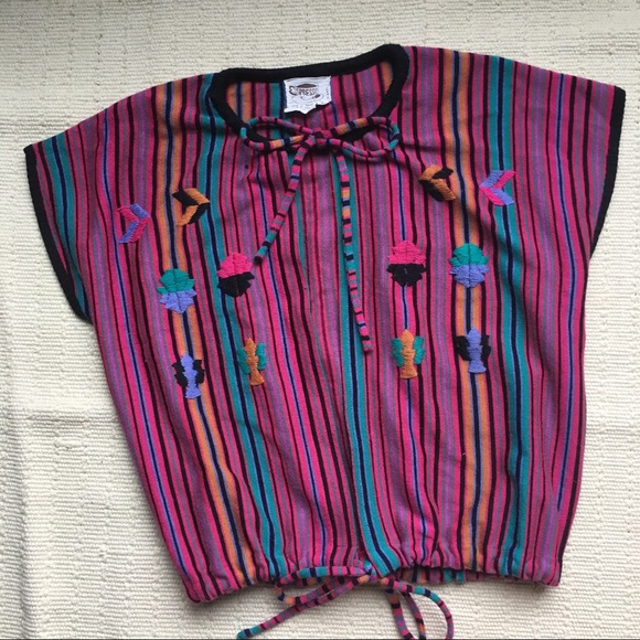 Vintage Tops - Vintage 70s Knit and Embroidered Sweater Top